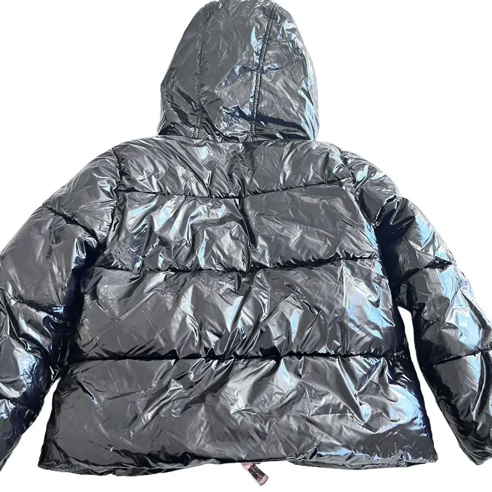 MICHAEL KORS girls designer black shiny puffer winter jacket size 5/6